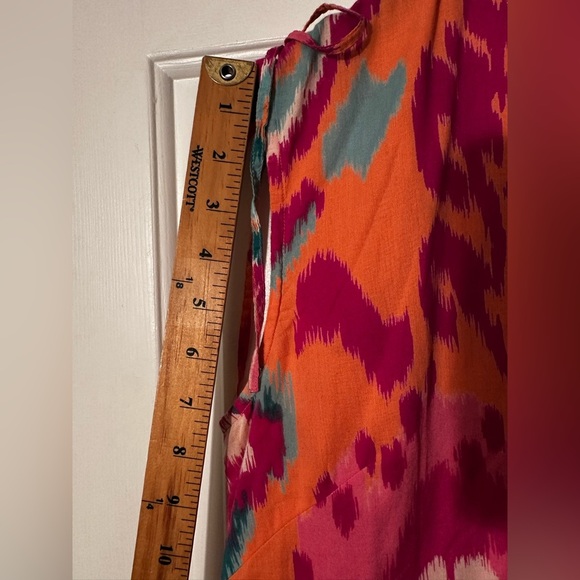 BANJANAN [Revolve] Becca Ikat Dress in Spice SMALL 100% Cotton Sleeveless Tiered - Picture 12 of 16